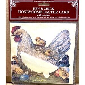 Vintage Chicken Easter Card Chicks Farm Country Ephemera Embossed